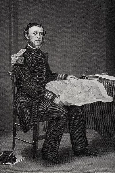Samuel Francis Dupont Or Du Pont 1803 1865. American Admiral On Union Side During Civil War. From Painting By Alonzo Chappel