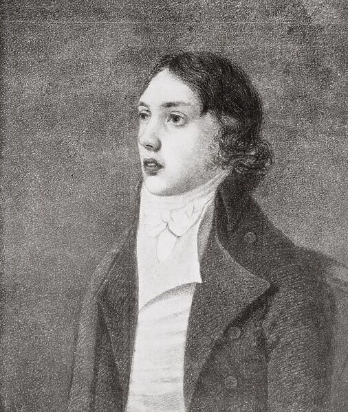 Samuel Taylor Coleridge, 1772-1834. English Poet, Critic And Philosopher. Drawn In 1798 By Hancock. From The Book The Life Of Charles Lamb Volume I By E V Lucas Published 1905