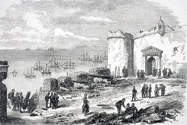 Sandbag Battery For The Defence Of Alicante Alicante Province Spain During 3Rd Carlist War From Illustrated London News November 8 1873
