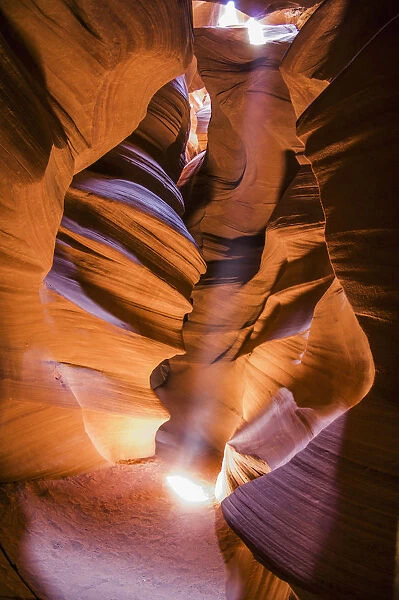 A scene in antelope canyon a narrow canyon carved out of the sandstone found on the navajo nation reservation; Page arizona united states of america