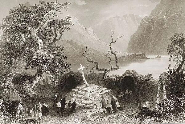 Scene At Gougane Barra, County Cork, Ireland. Drawn By W. H. Bartlett, Engraved By R. Brandard. From 'The Scenery And Antiquities Of Ireland'By N. P. Willis And J. Stirling Coyne. Illustrated From Drawings By W. H. Bartlett. Published London C. 1841