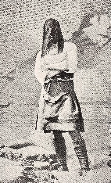 Scottish Soldier Wearing Gas Mask In 1915 From The War Illustrated Album Deluxe Published London 1916