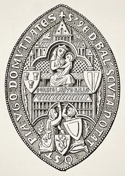 Seal Of Balliol College Founded 1269 Oxford From Science And Literature In The Middle Ages By Paul Lacroix Published London 1878