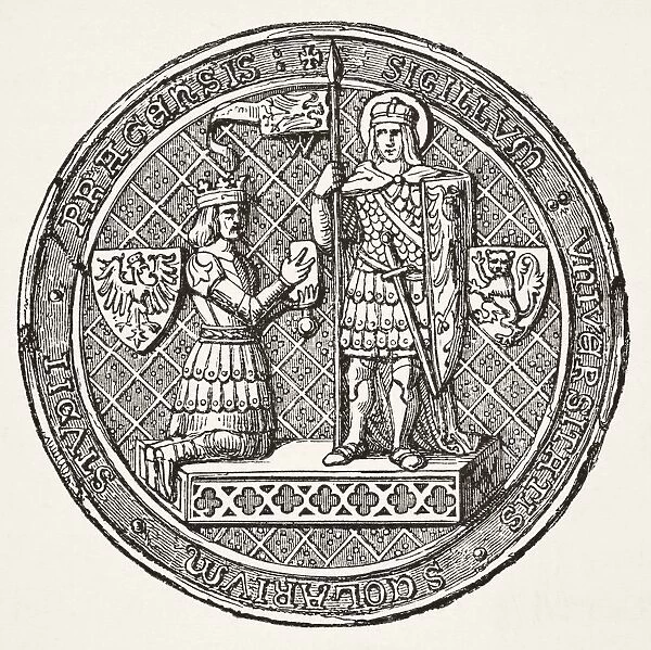 Seal Of The University Of Prague From Science And Literature In The Middle Ages By Paul Lacroix Published London 1878