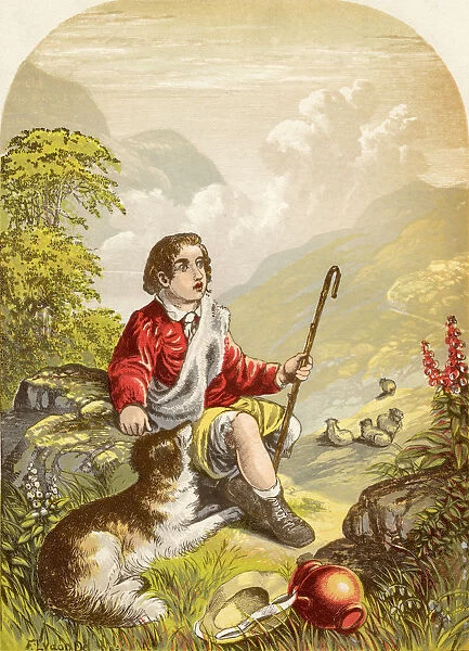 The Shepherd Boy In The Valley Of Humiliation. Illustration By A. f. lydon. From The Book The Pilgrims Progress By John Bunyan Published C. 1880