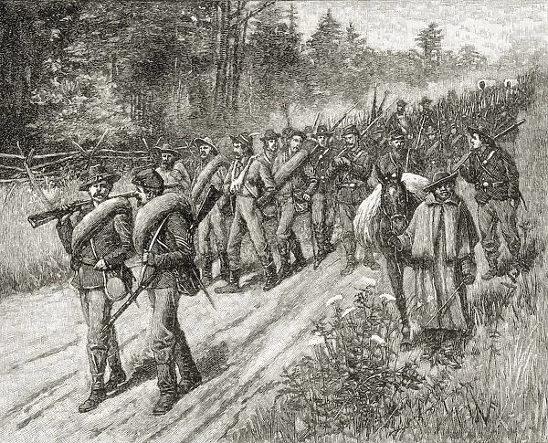 Shermans Army On The March To The Sea, 1865. From The Book A Brief History Of The United States Published By A. S. Barnes And Company Circa 1885