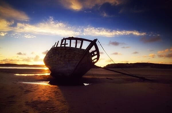Shipwreck At Sunset, Co Donegal, Ireland