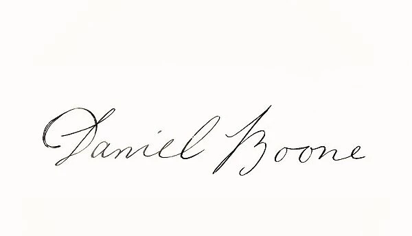 Signature Of Daniel Boone 1734-1820. American Frontiersman And Legendary Hero