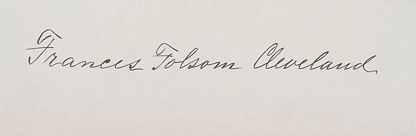 Signature Of Frances Clara Folsom Cleveland Preston 1864 To 1947 Wife Of Stephen Grover Cleveland 22Nd President Of The United States Of America