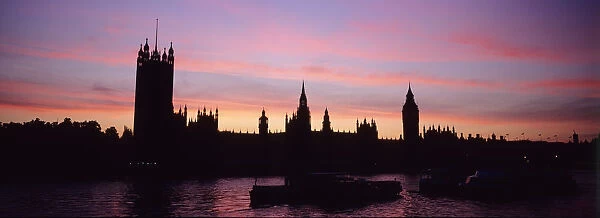 Silhouette Of Palace Of Westminster, London, England, Uk