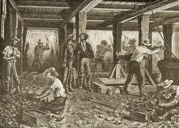 Silver Mining In Nevada In 1870S. From American Pictures Drawn With Pen And Pencil By Rev Samuel Manning Circa 1880