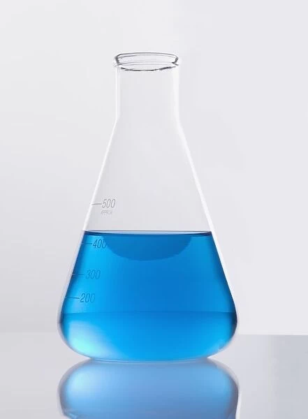 Single Glass Flask With Blue Solution