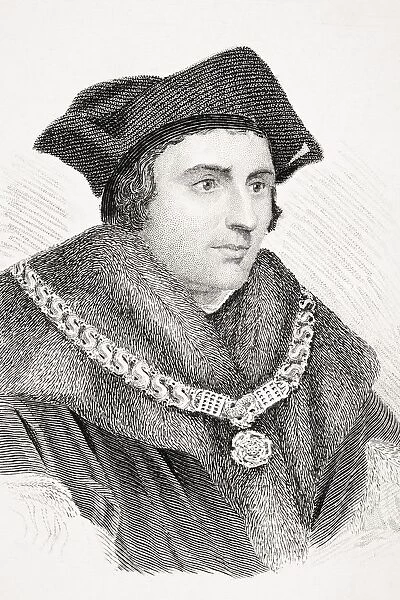 Sir Thomas More Aka Saint Thomas More 1477-1535 English Humanist Statesman And Chancellor Of England From Old Englands Worthies By Lord Brougham And Others Published London Circa 1880 s