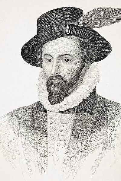 Sir Walter Raleigh C1554-1618 English Adventurer And Writer From Old Englands Worthies By Lord Brougham And Others Published London Circa 1880 s