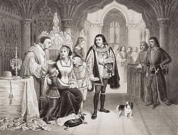 The Sons Of Edward Iv Parted From Their Mother, By Richard Duke Of Gloucester, June 16Th 1483. Engraved By W. Ridgway From The Painting By N. Gosse Of Paris. From The Book 'Illustrations Of English And Scottish History'Volume 1