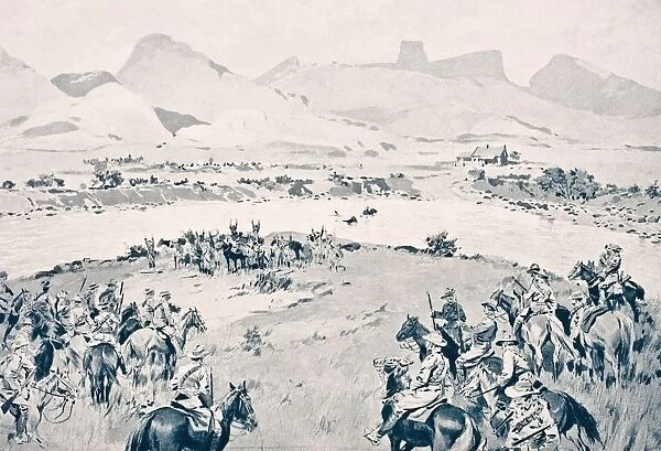 South Africa. General Christiaan Frederick Beyers Troops Surrender At The Vaal River And The Maritz Rebellion Is Finished December 8 1914 In Drawing Beyers 1869 To 1914 Has Attempted To Escape And He And Companion Are Drowning From The War Illustrated Album Deluxe Published London 1916