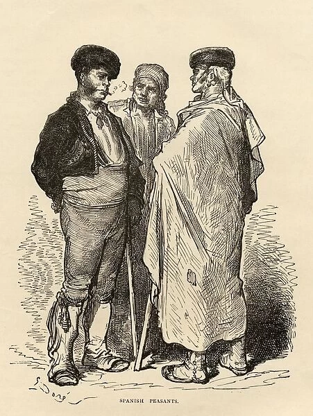 Spanish Peasants. Drawn By Gustave Dore. From The Book Spanish Pictures By The Rev Samuel Manning, Published 1870