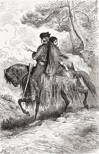 A Spanish Smuggler From Ronda With His Woman, From A 19Th Century Print. From El Mundo En La Mano, Published 1878