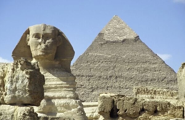 Sphinx And Khafra Pyramid