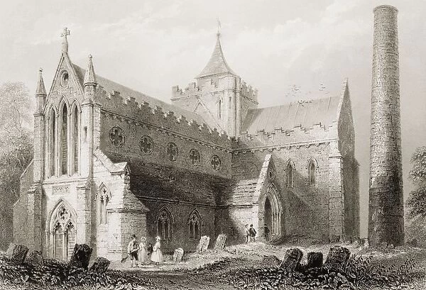 St. Canice, Kilkenny, Ireland. Drawn By W. H. Bartlett, Engraved By J. Carter. From 'The Scenery And Antiquities Of Ireland'By N. P. Willis And J. Stirling Coyne. Illustrated From Drawings By W. H. Bartlett. Published London C. 1841