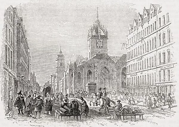 St Giles And The Old Tron Church Edinburgh Scotland 17Th Century From Old Englands Worthies By Lord Brougham And Others Published London Circa 1880 s