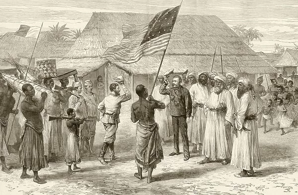 Stanley Meets With Livingstone At Ujiji On The Shores Of Lake Tanganyika November 19, 1871. After An Illustration In The Illustrated London News, August 10, 1872
