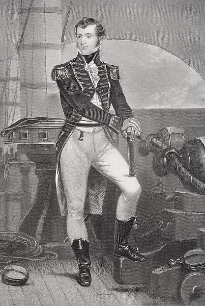 Stephen Decatur 1779-1820. American Naval Officer In War Of 1812. Gave Toast At Banquet And Said: Our Country, Right Or Wrong. From Painting By Alonzo Chappel