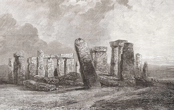 Stonehenge, Wiltshire, England, seen here in the 19th century. From English Pictures, published 1890