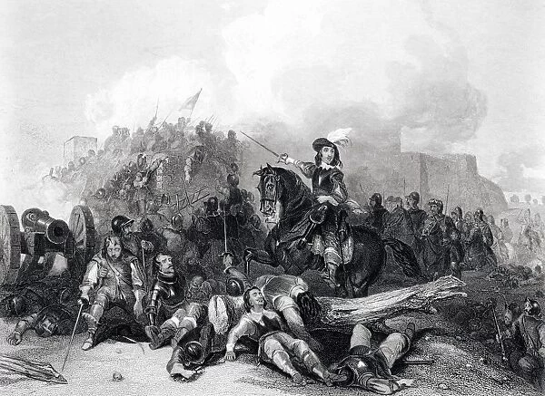 Storming Of Bristol, 26 July 1643 During English Civil War From 19Th Century Print Of Painting By G. Cattermole Engraved By J. C. Varrall