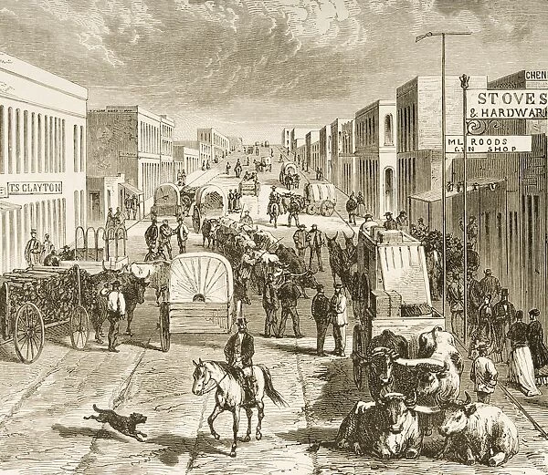 Street In Denver Colorado In 1870S. From American Pictures Drawn With Pen And Pencil By Rev Samuel Manning Circa 1880