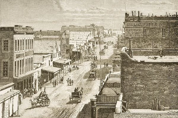 Street Scene In Virginia City, Nevada In 1870S. From American Pictures Drawn With Pen And Pencil By Rev Samuel Manning Circa 1880