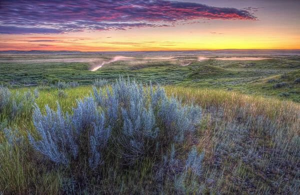 Sunrise Over The Frenchman River Valley In Grasslands National Park; Saskatchewan, Canada