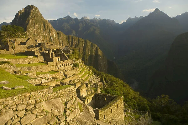 Sunrise on the pre-Columbian Inca ruins of Machu Picchu