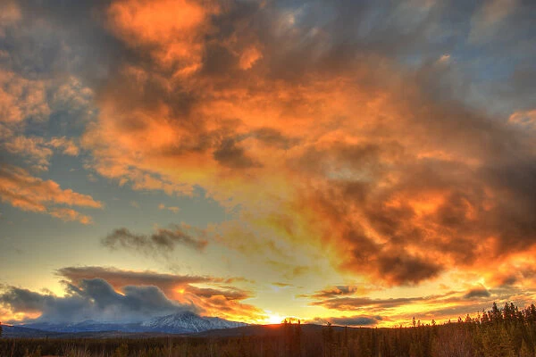 Sunset Over Dawson Peaks, Teslin, Yukon