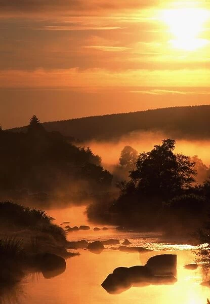 Sunset, Glendalough; Glendalough, Co Wicklow, Ireland