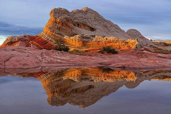 Sunset Landscape Erosion Beautiful Red Rock Reflection