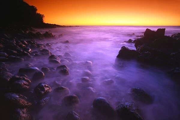 Sunset Over Water, Hawaii, Usa