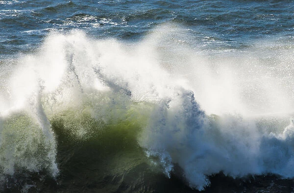 Surf Breaks At Yaquina Head; Oregon, United States Of America