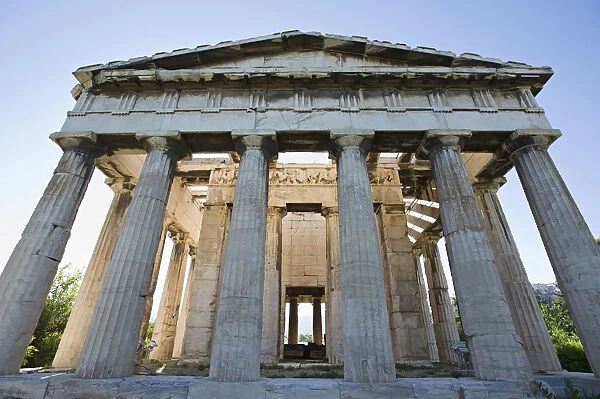 Temple of hephaestus in ancient agora of athens; Athens greece