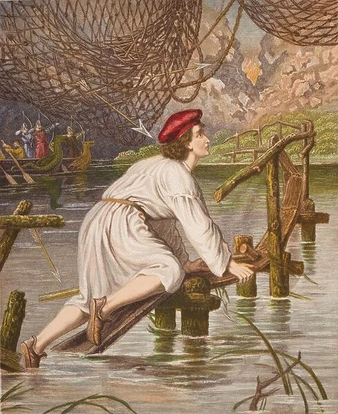 Tender Conscience Crossing The Bridge. From The Book The Pilgrims Progress By John Bunyan, From Late 19Th Century Edition