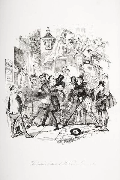 Theatrical Emotion Of Mr. Vincent Crummles. Illustration From The Charles Dickens Novel Nicholas Nickleby By H. K. Browne Known As Phiz