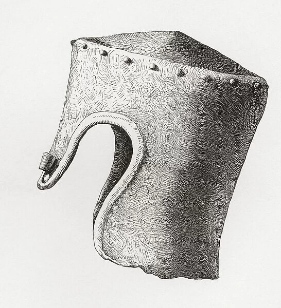 Thirteenth Century Cylindrical Flat-Topped Helmet With Nasal, Dug Up At Montgomery Castle In 1841. From The British Army: Its Origins, Progress And Equipment, Published 1868