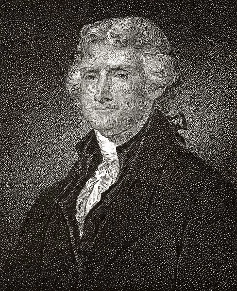 Thomas Jefferson 1743 To 1826 American Statesman And Founding Father A Signatory Of Declaration Of Independence 19Th Century Engraving By J. B. Longacre From Portrait By Field After Stuart