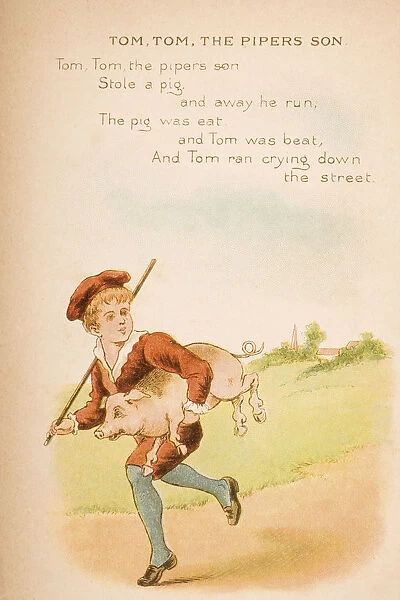 Tom Tom The Pipers Son From Old Mother Gooses Rhymes And Tales Illustration By Constance Haslewood Published By Frederick Warne & Co London And New York Circa 1890s Chromolithography By Emrik & Binger Of Holland