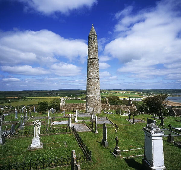 Tower In A Cemetery, Ardmore Round Tower, Ardmore, County Waterford, Republic Of Ireland