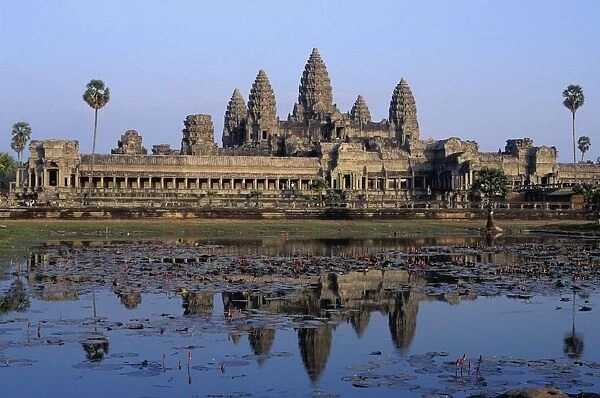Towers Of Angkor Wat And Lake