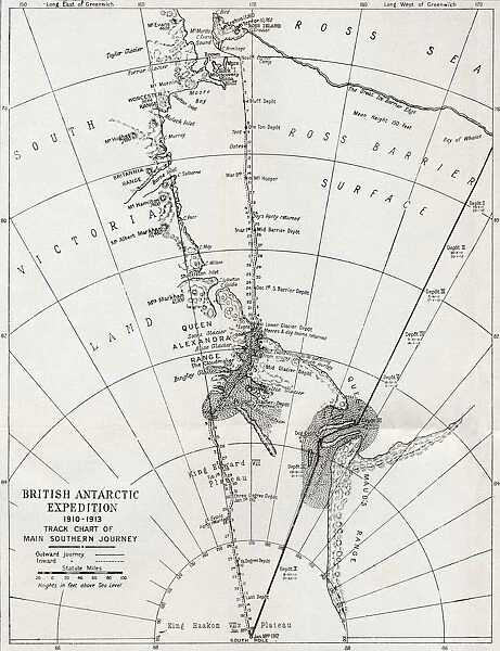 Track Chart Of The Main Southern Journey Of Robert Falcon Scott