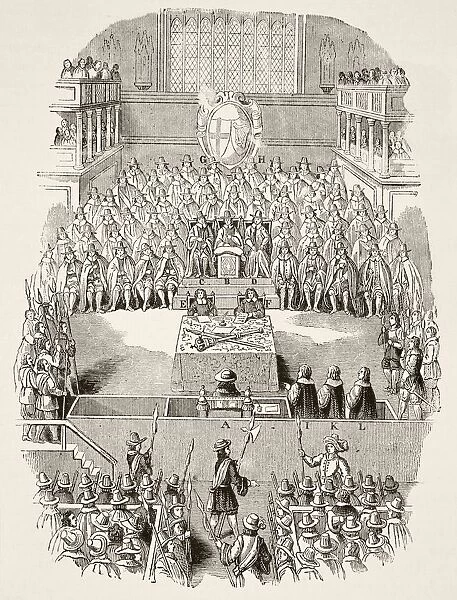 The Trial Of King Charles I Of England. From The National And Domestic History Of England By William Aubrey Published London Circa 1890