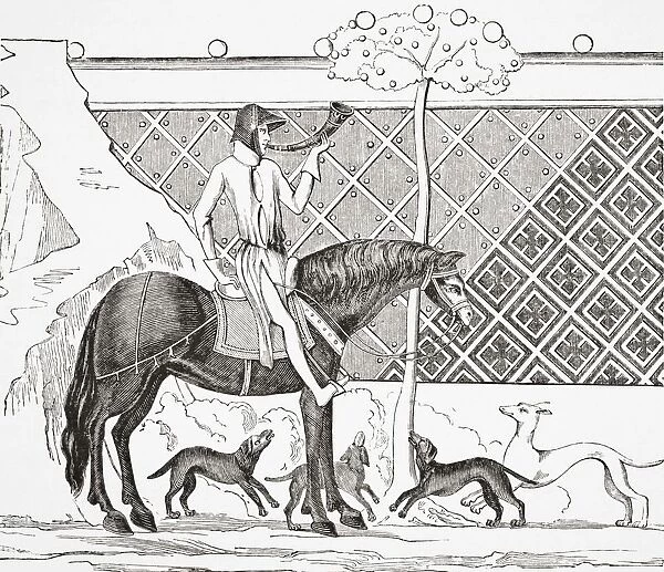 Tristan At The Chase. After A Miniature From The Romance Of Tristan. From Science And Literature In The Middle Ages By Paul Lacroix Published London 1878
