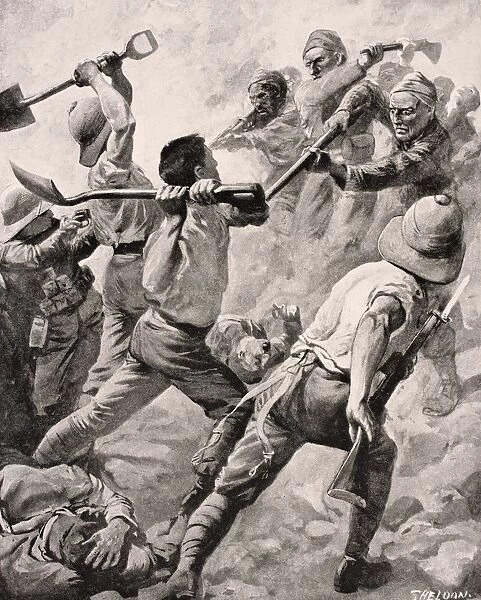 Turkish And British Soldiers In Hand To Hand Combat On The Gallipoli Peninsula Turkey 1915 From The War Illustrated Album Deluxe Published London 1916
